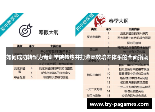 如何成功转型为青训学院教练并打造高效培养体系的全面指南