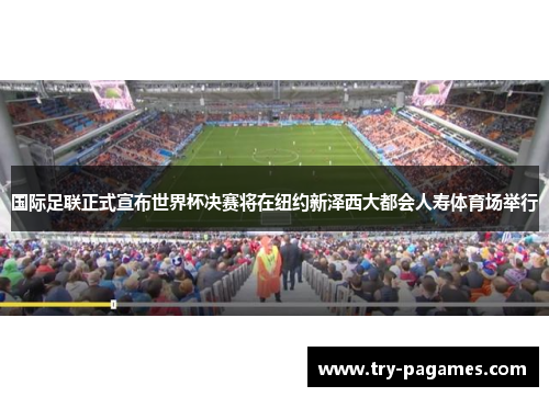 国际足联正式宣布世界杯决赛将在纽约新泽西大都会人寿体育场举行
